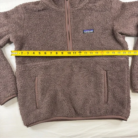 Patagonia Sherpa Fleece Hoodie Pullover Mens Small Brown 1/2 Zip - Picture 6 of 14